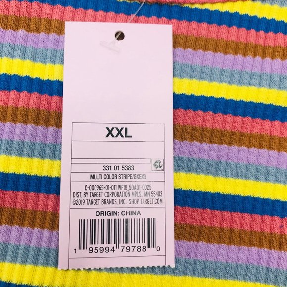 2 Piece Wild Fable Women's XXL Black Crop Sweater And Multicolor Ribbed T-Shirt - Picture 15 of 16